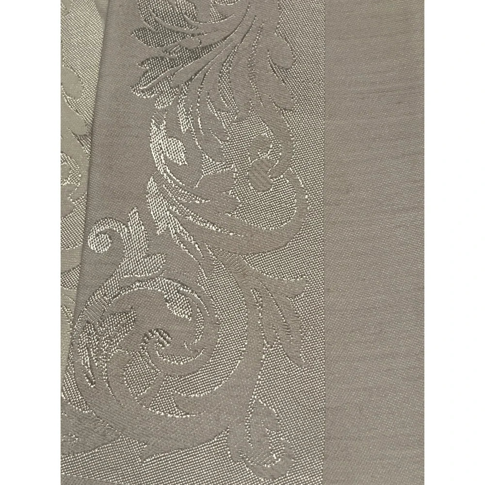 Set of 6 lt. gray Damask Cloth Napkins Scroll Border Greek Key Center 16.5x16.5